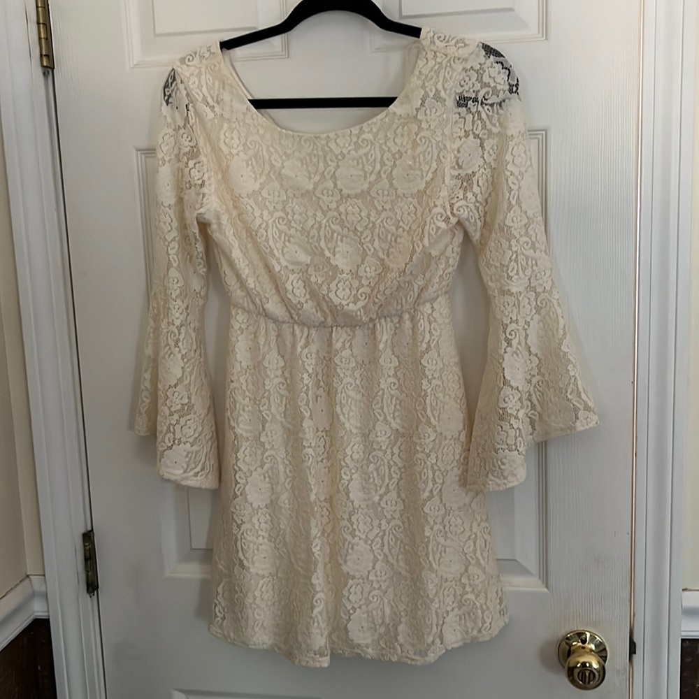 off white cream lace dress